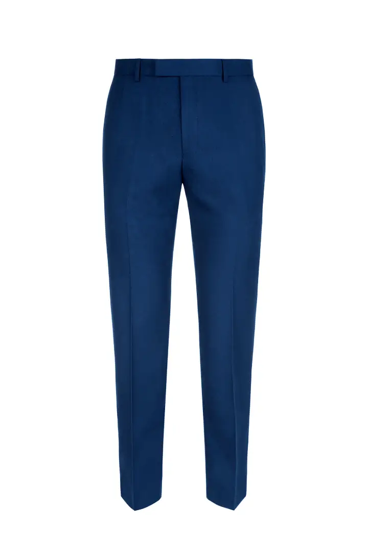 Blue Slim Leg Straight Suit Pants