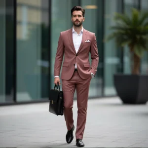 Statement Terracotta Slim Fit Two Piece Suit