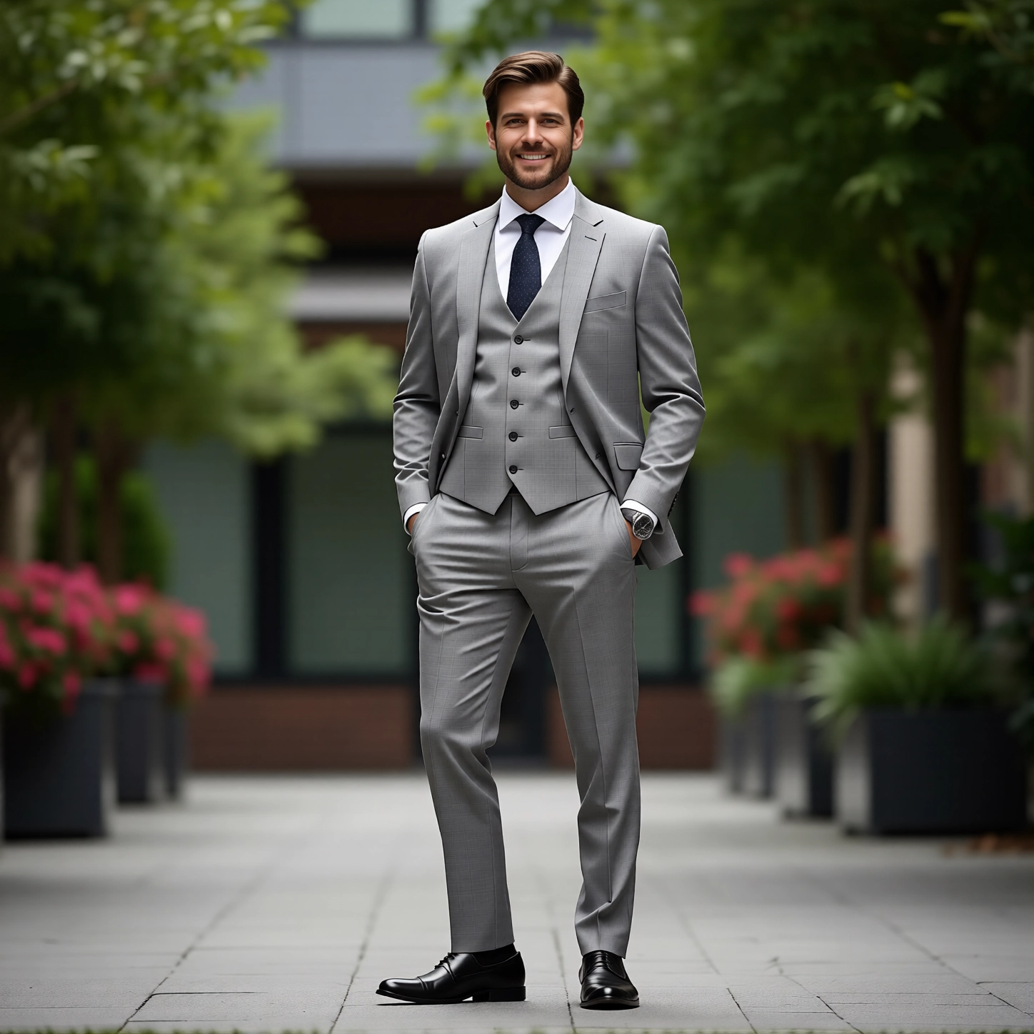 The Eastin Executive: Light Grey Three Piece Suit
