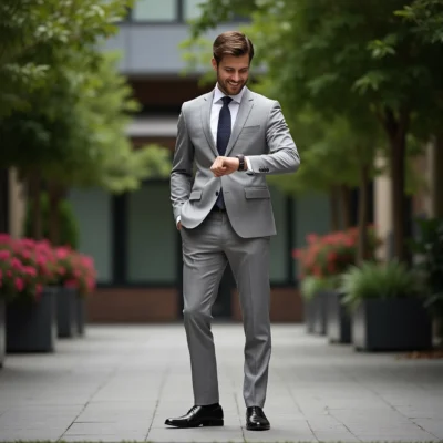 The Eastin Executive: Light Grey Slim Fit Suits