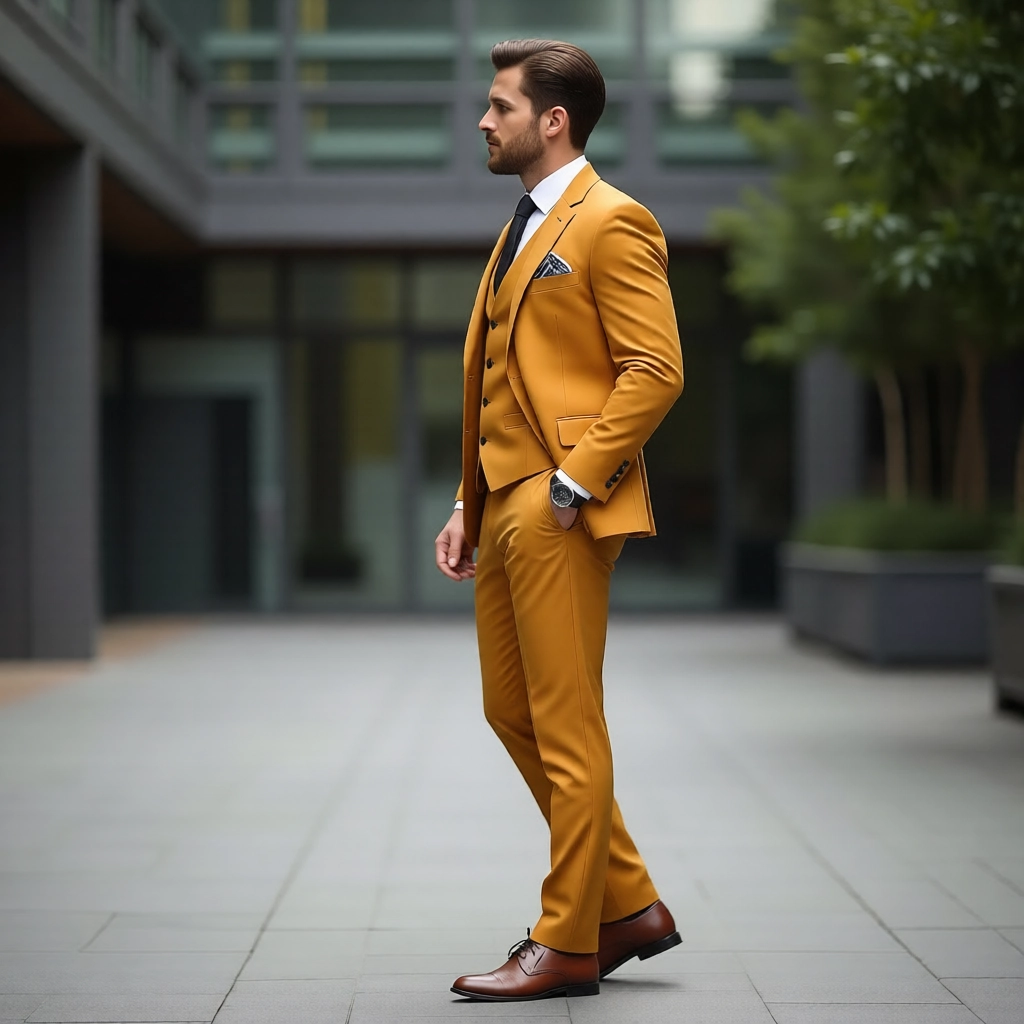 Bold Golden Yellow Three Piece Suit